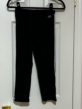 Everlast Black Leggings with White Side Stripe